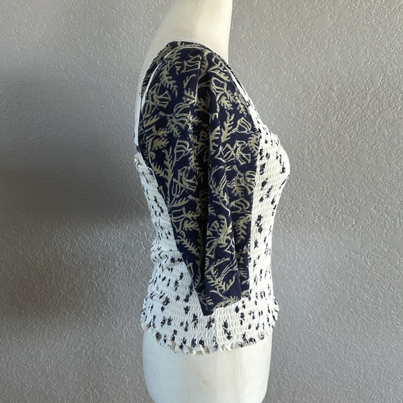 Free People | Marigold Mix Print Floral Smocked Top (NWT) - Picture 2 of 4